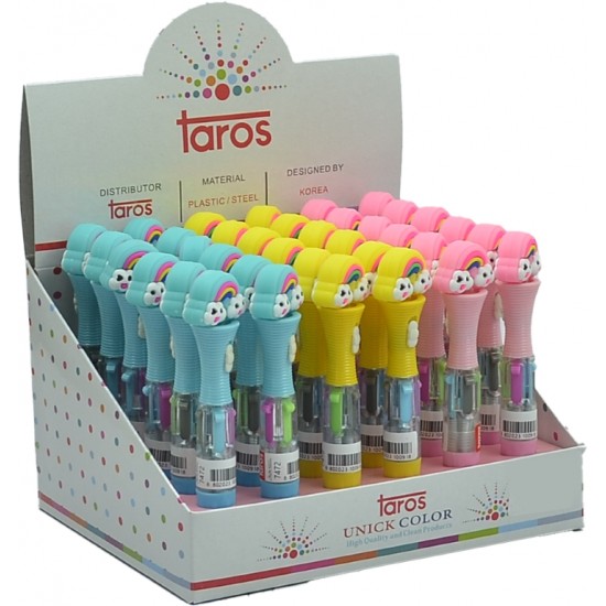 TAROS UNICK COLOR RAİNBOW IŞIKLI KISA ÇOKLU TÜKENMEZ KALEM